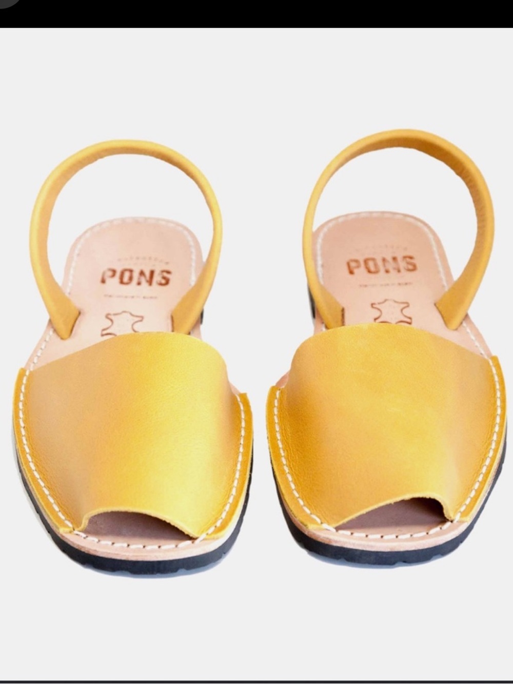Pons Saffron Leather Avarca Sandals - Yellow